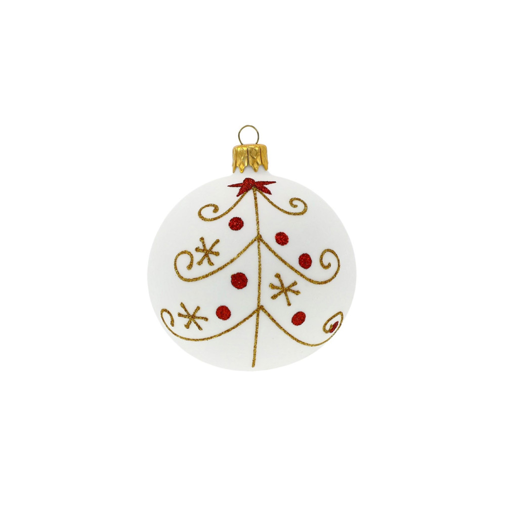 koule bílá vánoční strom