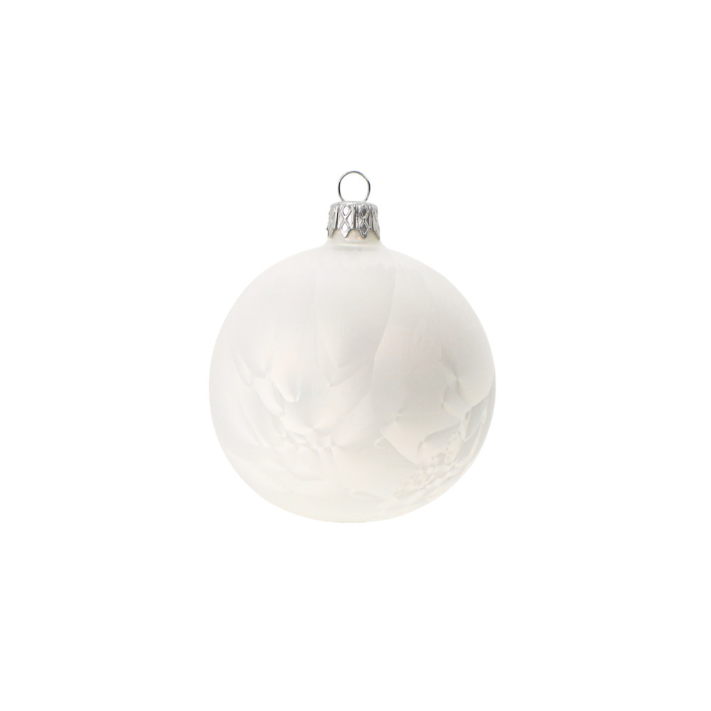 Vánoční ozdoba ve tvaru koule bílý mrazolak